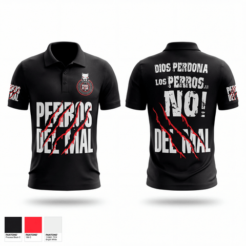 Short Sleeve Performance Polo, PERROS DEL MAL FC, Men's Soccer, Teamtime, Team time, sublimation, custom sports apparel, team uniforms, spirit wear, spiritwear, sports uniforms, custom shirts, team store, custom team store, fundraiser sports, apparel fundraiser