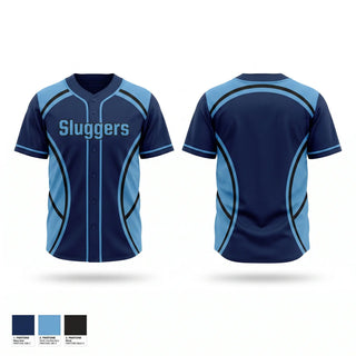 Full Button Baseball Jersey, Sluggers, Baseball, Teamtime, Team time, sublimation, custom sports apparel, team uniforms, spirit wear, spiritwear, sports uniforms, custom shirts, team store, custom team store, fundraiser sports, apparel fundraiser