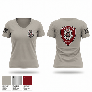 Womens Short Sleeve Vneck Shirt, OUH Security, Police, Teamtime, Team time, sublimation, custom sports apparel, team uniforms, spirit wear, spiritwear, sports uniforms, custom shirts, team store, custom team store, fundraiser sports, apparel fundraiser