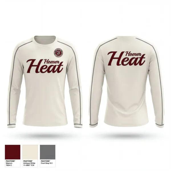 Long Sleeve Performance Shirt, Homer Heat, Softball, Teamtime, Team time, sublimation, custom sports apparel, team uniforms, spirit wear, spiritwear, sports uniforms, custom shirts, team store, custom team store, fundraiser sports, apparel fundraiser