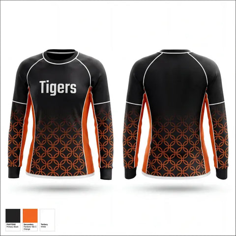 Long Sleeve Performance Shirt, Tigers, Women's Basketball, Teamtime, Team time, sublimation, custom sports apparel, team uniforms, spirit wear, spiritwear, sports uniforms, custom shirts, team store, custom team store, fundraiser sports, apparel fundraiser