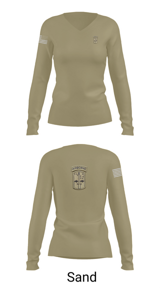 Womens Long Sleeve Vneck Shirt, C co 4/327th INF BN, , Teamtime, Team time, sublimation, custom sports apparel, team uniforms, spirit wear, spiritwear, sports uniforms, custom shirts, team store, custom team store, fundraiser sports, apparel fundraiser