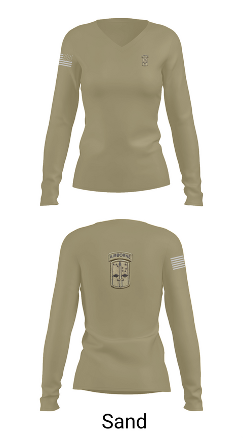 Womens Long Sleeve Vneck Shirt, C co 4/327th INF BN, , Teamtime, Team time, sublimation, custom sports apparel, team uniforms, spirit wear, spiritwear, sports uniforms, custom shirts, team store, custom team store, fundraiser sports, apparel fundraiser