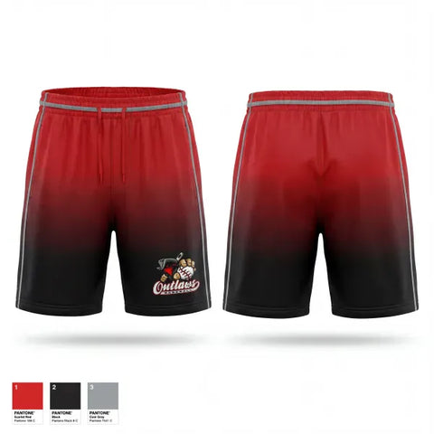 Athletic Shorts With Pockets, Outlaws, Baseball, Teamtime, Team time, sublimation, custom sports apparel, team uniforms, spirit wear, spiritwear, sports uniforms, custom shirts, team store, custom team store, fundraiser sports, apparel fundraiser