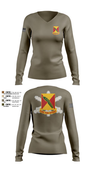 Womens Long Sleeve Vneck Shirt, 1-51 ADA BN, Army, Teamtime, Team time, sublimation, custom sports apparel, team uniforms, spirit wear, spiritwear, sports uniforms, custom shirts, team store, custom team store, fundraiser sports, apparel fundraiser