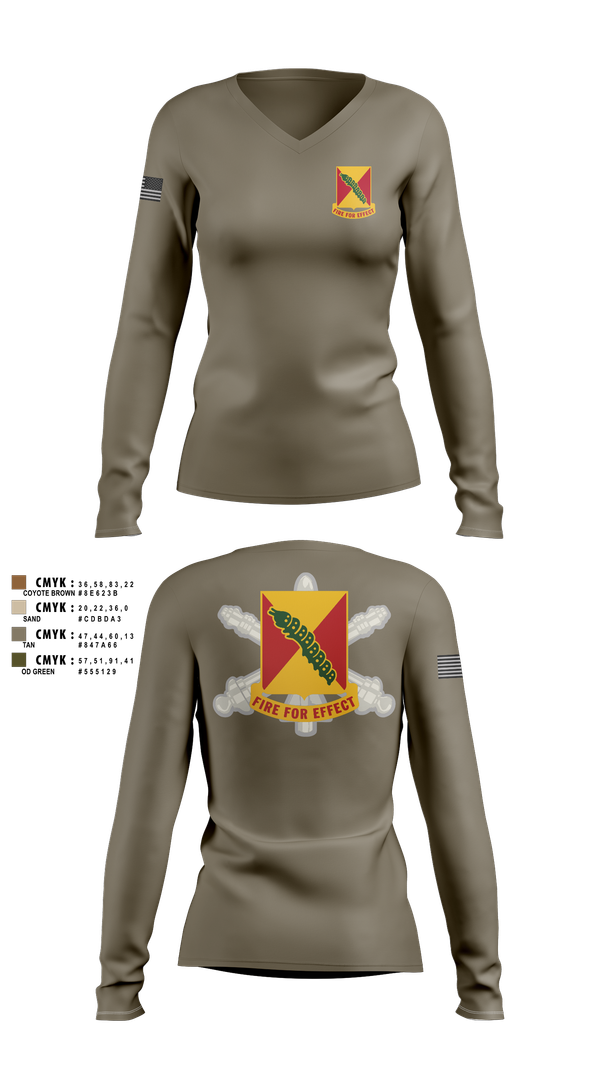 Womens Long Sleeve Vneck Shirt, 1-51 ADA BN, Army, Teamtime, Team time, sublimation, custom sports apparel, team uniforms, spirit wear, spiritwear, sports uniforms, custom shirts, team store, custom team store, fundraiser sports, apparel fundraiser