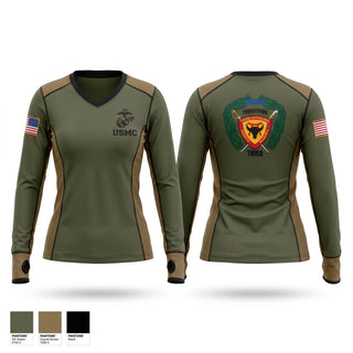 Womens Long Sleeve Vneck Shirt, Darkside, Marines, Teamtime, Team time, sublimation, custom sports apparel, team uniforms, spirit wear, spiritwear, sports uniforms, custom shirts, team store, custom team store, fundraiser sports, apparel fundraiser