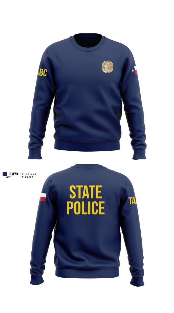 Crew Neck Sweatshirt, Texas alcoholic beverage commission, Police, Teamtime, Team time, sublimation, custom sports apparel, team uniforms, spirit wear, spiritwear, sports uniforms, custom shirts, team store, custom team store, fundraiser sports, apparel fundraiser