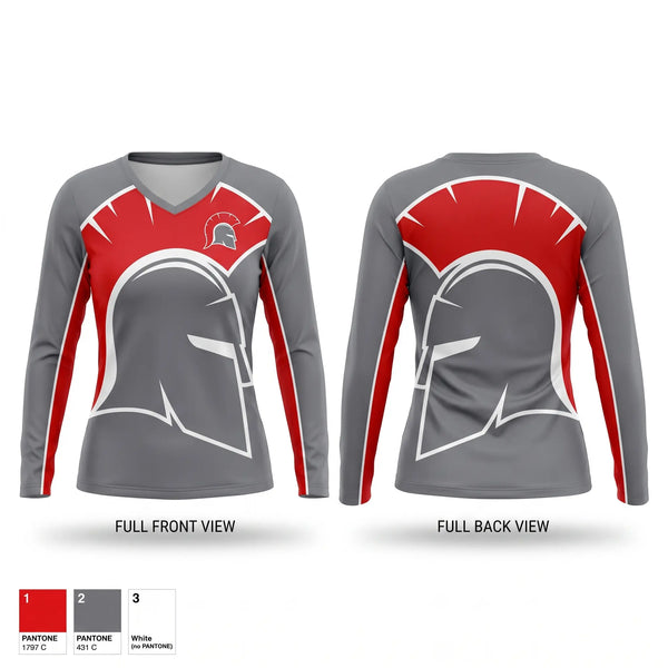 Womens Long Sleeve Vneck Shirt, Chenango Valley Youth Football, , Teamtime, Team time, sublimation, custom sports apparel, team uniforms, spirit wear, spiritwear, sports uniforms, custom shirts, team store, custom team store, fundraiser sports, apparel fundraiser