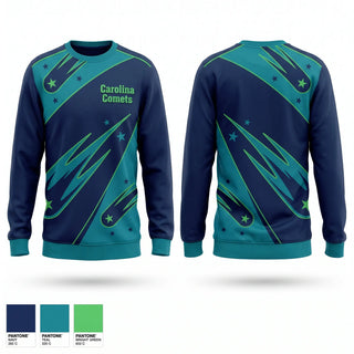 Crew Neck Sweatshirt, Carolina Comets, Baseball, Teamtime, Team time, sublimation, custom sports apparel, team uniforms, spirit wear, spiritwear, sports uniforms, custom shirts, team store, custom team store, fundraiser sports, apparel fundraiser