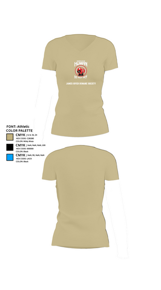 Womens Short Sleeve Vneck Shirt, James River Humane Society, , Teamtime, Team time, sublimation, custom sports apparel, team uniforms, spirit wear, spiritwear, sports uniforms, custom shirts, team store, custom team store, fundraiser sports, apparel fundraiser