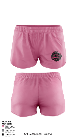 Womens Shorts, SSA Lady Diamonds, Women's Basketball, Teamtime, Team time, sublimation, custom sports apparel, team uniforms, spirit wear, spiritwear, sports uniforms, custom shirts, team store, custom team store, fundraiser sports, apparel fundraiser
