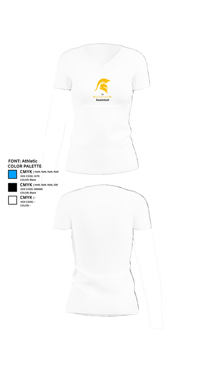 South Jefferson Girl's Basketball 92537308 Women's Short Sleeve V-neck Shirt - 18