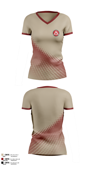 Gracie JiuJitsu Athens 70978792 Women's Short Sleeve V-neck Shirt - 100