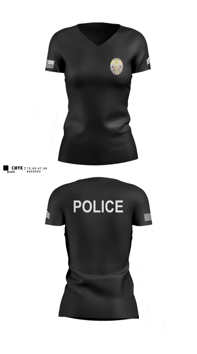 Miami Police Department 88232990 Women's Short Sleeve V-neck Shirt - 1