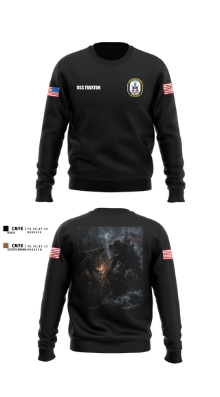 Crew Neck Sweatshirt, USS Truxtun DDG 103, Navy, Teamtime, Team time, sublimation, custom sports apparel, team uniforms, spirit wear, spiritwear, sports uniforms, custom shirts, team store, custom team store, fundraiser sports, apparel fundraiser
