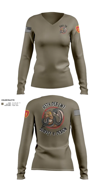 S&D, 65th DEB 25946051 Women's Long Sleeve V-neck Shirt - 21