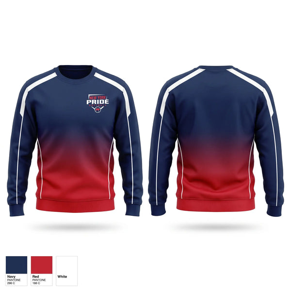 Crew Neck Sweatshirt, USSSA NY PRIDE, Softball, Teamtime, Team time, sublimation, custom sports apparel, team uniforms, spirit wear, spiritwear, sports uniforms, custom shirts, team store, custom team store, fundraiser sports, apparel fundraiser