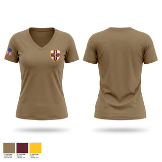 Womens Short Sleeve Vneck Shirt, ARMEDCOM, Army, Teamtime, Team time, sublimation, custom sports apparel, team uniforms, spirit wear, spiritwear, sports uniforms, custom shirts, team store, custom team store, fundraiser sports, apparel fundraiser