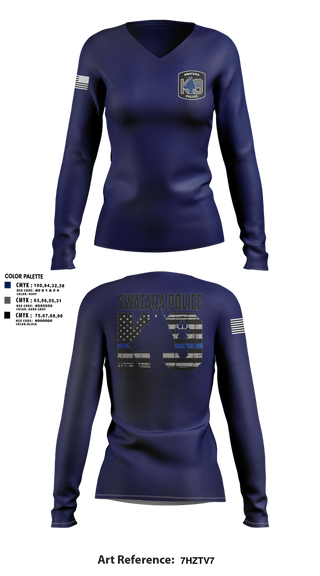 Womens Long Sleeve Vneck Shirt, Swatara K9, Police, Teamtime, Team time, sublimation, custom sports apparel, team uniforms, spirit wear, spiritwear, sports uniforms, custom shirts, team store, custom team store, fundraiser sports, apparel fundraiser