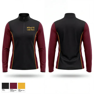 Milford hs lady Bucs 65937676 Quarter Zip Jacket - 1