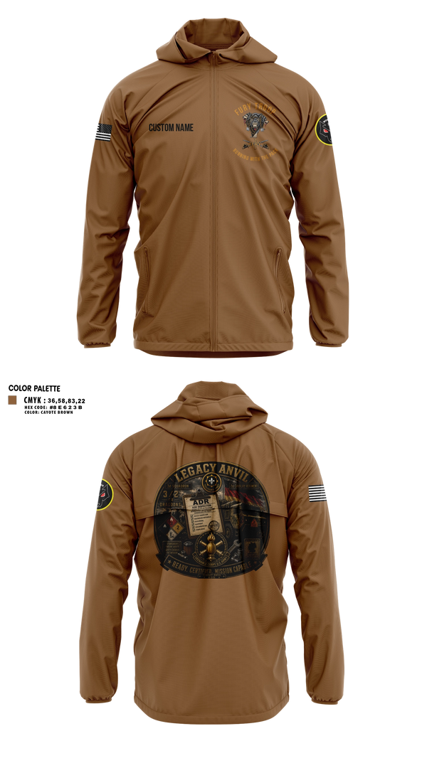 Windbreaker, Legacy 3/2 Fury Troop, Army, Teamtime, Team time, sublimation, custom sports apparel, team uniforms, spirit wear, spiritwear, sports uniforms, custom shirts, team store, custom team store, fundraiser sports, apparel fundraiser
