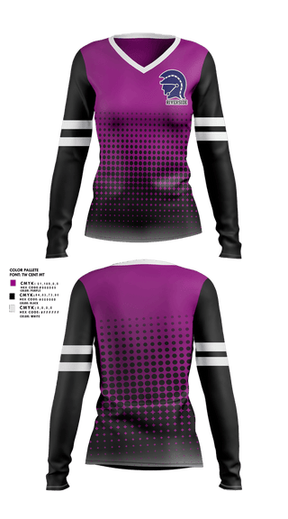 Womens Long Sleeve Vneck Shirt, Riverside High School, , Teamtime, Team time, sublimation, custom sports apparel, team uniforms, spirit wear, spiritwear, sports uniforms, custom shirts, team store, custom team store, fundraiser sports, apparel fundraiser