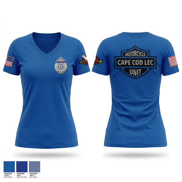 Womens Short Sleeve Vneck Shirt, Cape Cod Regional Law Enforcement Motor Unit, Police, Teamtime, Team time, sublimation, custom sports apparel, team uniforms, spirit wear, spiritwear, sports uniforms, custom shirts, team store, custom team store, fundraiser sports, apparel fundraiser