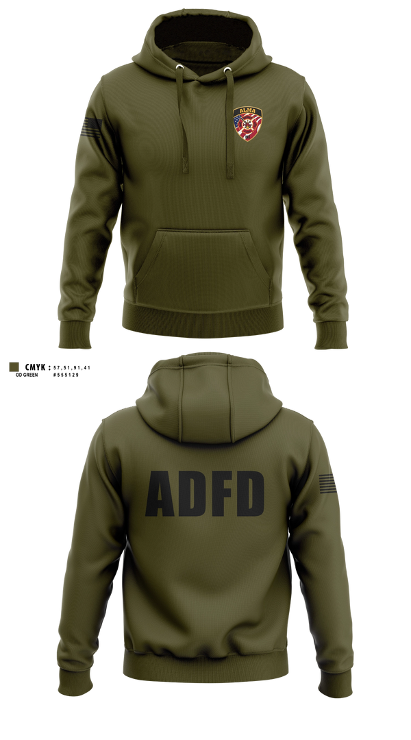 Hoodie, Alma District Fire Department, Fire Department, Teamtime, Team time, sublimation, custom sports apparel, team uniforms, spirit wear, spiritwear, sports uniforms, custom shirts, team store, custom team store, fundraiser sports, apparel fundraiser