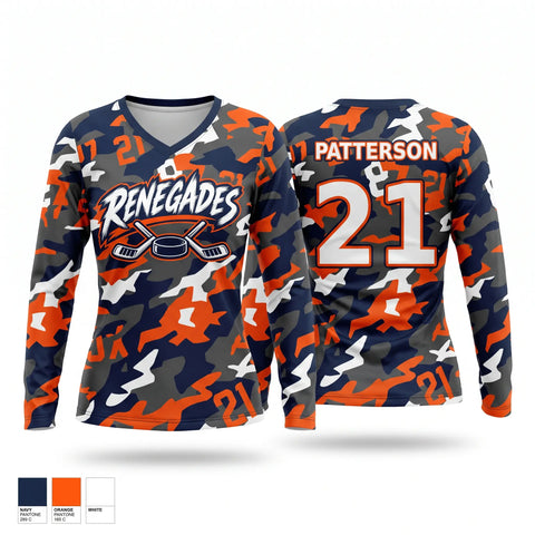 Womens Short Sleeve Vneck Shirt, Renegades, Ice Hockey, Teamtime, Team time, sublimation, custom sports apparel, team uniforms, spirit wear, spiritwear, sports uniforms, custom shirts, team store, custom team store, fundraiser sports, apparel fundraiser