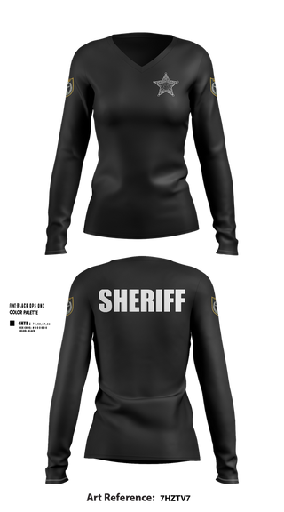 Womens Long Sleeve Vneck Shirt, Hernando County Sheriffs OfficeHernando County Sheriffs Office, Police, Teamtime, Team time, sublimation, custom sports apparel, team uniforms, spirit wear, spiritwear, sports uniforms, custom shirts, team store, custom team store, fundraiser sports, apparel fundraiser