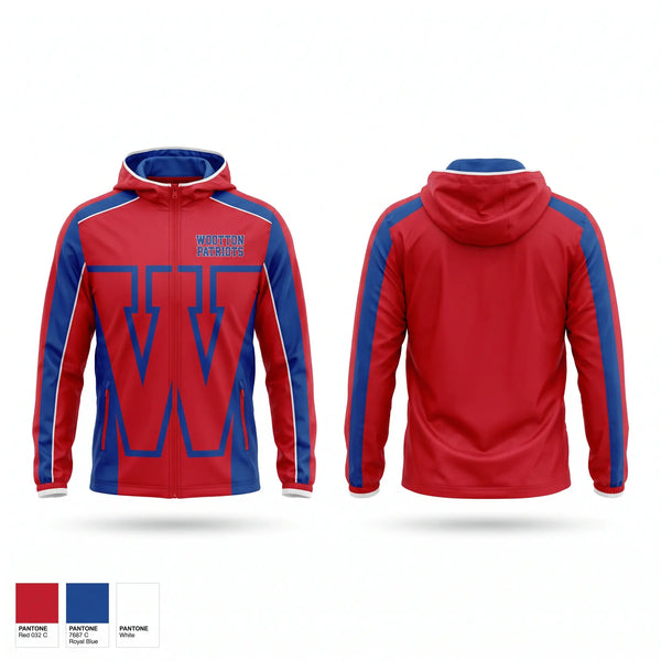 Windbreaker, Wootton Patriots, Cheer, Teamtime, Team time, sublimation, custom sports apparel, team uniforms, spirit wear, spiritwear, sports uniforms, custom shirts, team store, custom team store, fundraiser sports, apparel fundraiser
