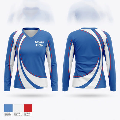 Texas Tide Women's Long Sleeve V-neck Shirt - 1