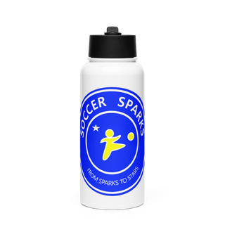 Soccer Sparks 51434344 Stainless Steel Water Bottle with a Straw Lid