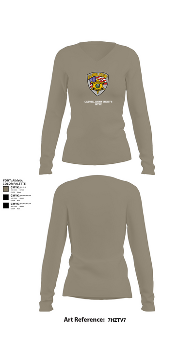 Caldwell County Sheriff's Office 64628956 Women's Long Sleeve V-neck Shirt - 59