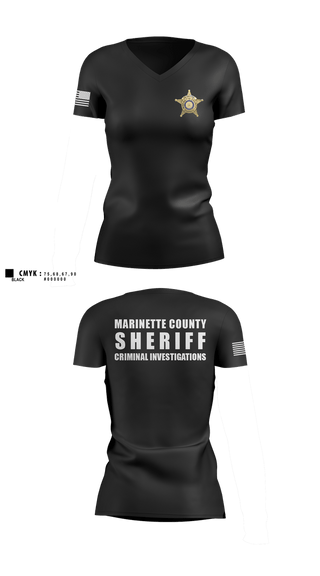 Womens Short Sleeve Vneck Shirt, Marinette County Sheriff’s Office, Police, Teamtime, Team time, sublimation, custom sports apparel, team uniforms, spirit wear, spiritwear, sports uniforms, custom shirts, team store, custom team store, fundraiser sports, apparel fundraiser