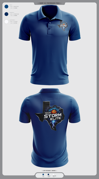Short Sleeve Performance Polo, Texas Storm, Men's Basketball, Teamtime, Team time, sublimation, custom sports apparel, team uniforms, spirit wear, spiritwear, sports uniforms, custom shirts, team store, custom team store, fundraiser sports, apparel fundraiser