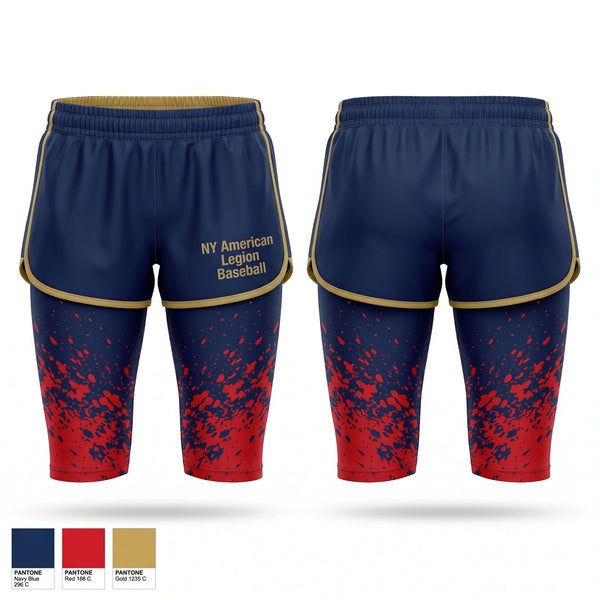 Womens Shorts, NY American Legion Baseball, Baseball, Teamtime, Team time, sublimation, custom sports apparel, team uniforms, spirit wear, spiritwear, sports uniforms, custom shirts, team store, custom team store, fundraiser sports, apparel fundraiser