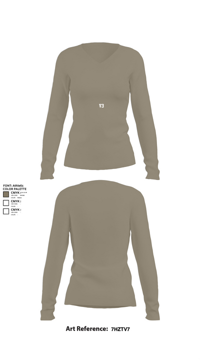V3 80501934 Women's Long Sleeve V-neck Shirt - 59