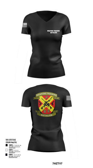 Womens Short Sleeve Vneck Shirt, Weapons Training Battalion, Marines, Teamtime, Team time, sublimation, custom sports apparel, team uniforms, spirit wear, spiritwear, sports uniforms, custom shirts, team store, custom team store, fundraiser sports, apparel fundraiser