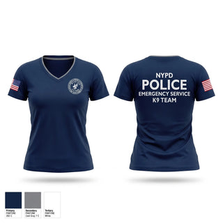 Womens Short Sleeve Vneck Shirt, NYPD ESU K9, Police, Teamtime, Team time, sublimation, custom sports apparel, team uniforms, spirit wear, spiritwear, sports uniforms, custom shirts, team store, custom team store, fundraiser sports, apparel fundraiser