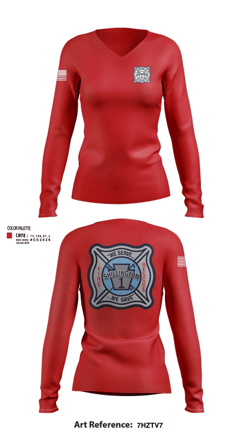 Womens Long Sleeve Vneck Shirt, SHILLINGTON FIRE DEPARTMENT, Fire Department, Teamtime, Team time, sublimation, custom sports apparel, team uniforms, spirit wear, spiritwear, sports uniforms, custom shirts, team store, custom team store, fundraiser sports, apparel fundraiser