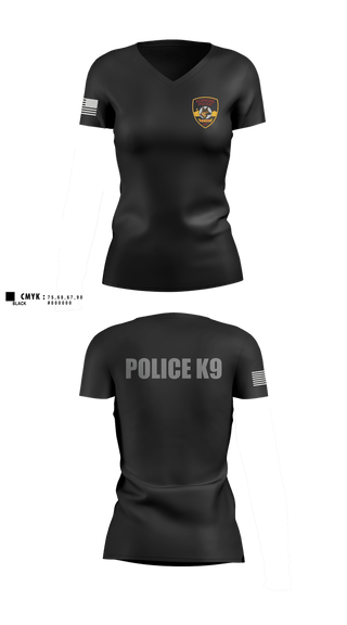 Womens Short Sleeve Vneck Shirt, Roanoke K9, Police, Teamtime, Team time, sublimation, custom sports apparel, team uniforms, spirit wear, spiritwear, sports uniforms, custom shirts, team store, custom team store, fundraiser sports, apparel fundraiser