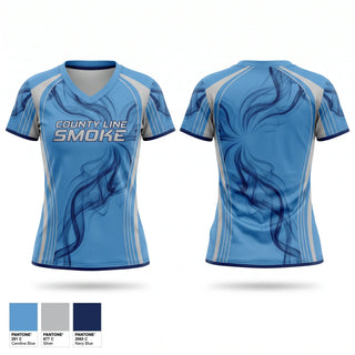 Womens Short Sleeve Vneck Shirt, County Line Smoke, Baseball, Teamtime, Team time, sublimation, custom sports apparel, team uniforms, spirit wear, spiritwear, sports uniforms, custom shirts, team store, custom team store, fundraiser sports, apparel fundraiser