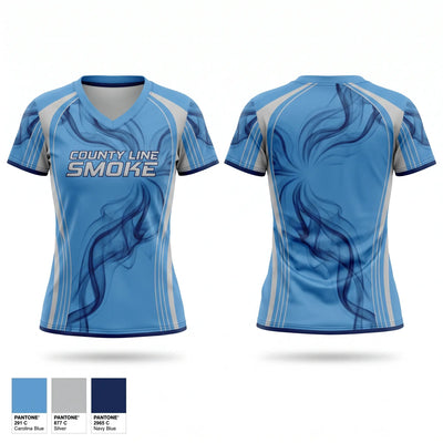 County Line Smoke Women's Short Sleeve V-neck Shirt - 1