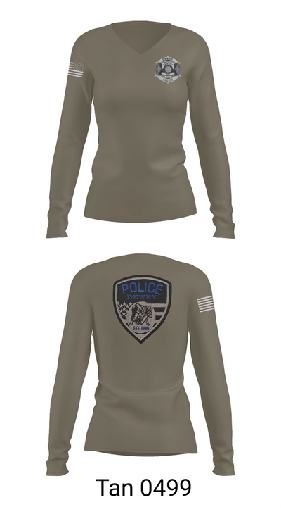 Dewey Police Department 16354640 Women's Long Sleeve V-neck Shirt - 73