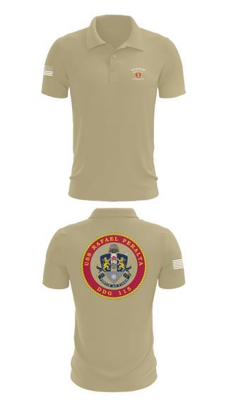 Short Sleeve Performance Polo, USS Rafael Peralta DDG 115, Navy, Teamtime, Team time, sublimation, custom sports apparel, team uniforms, spirit wear, spiritwear, sports uniforms, custom shirts, team store, custom team store, fundraiser sports, apparel fundraiser