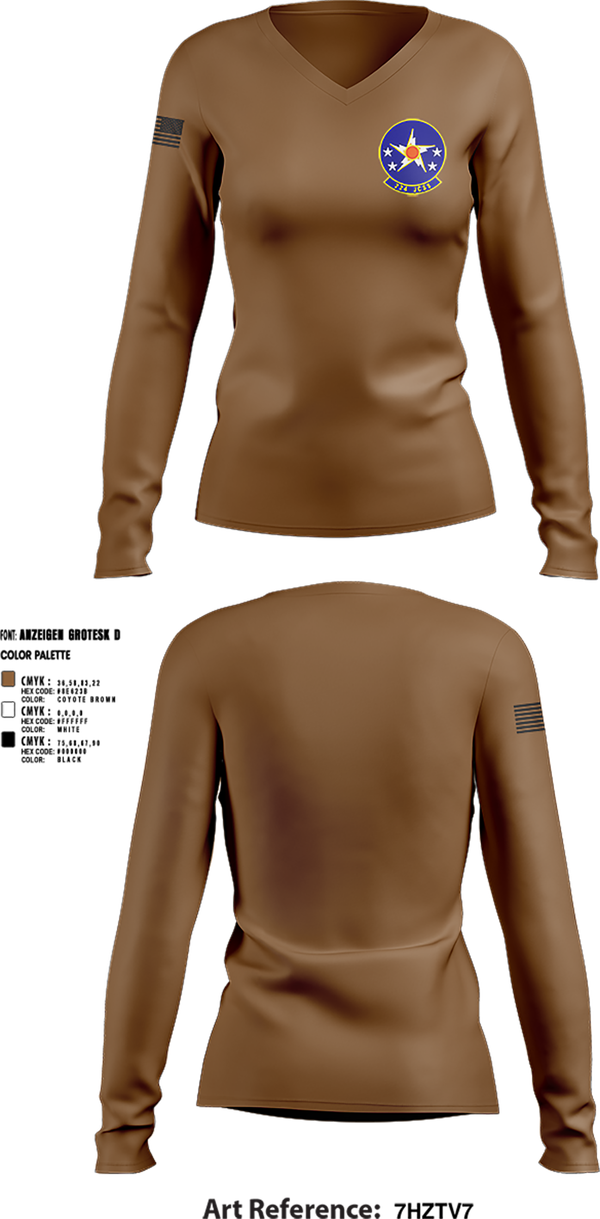 Womens Long Sleeve Vneck Shirt, HHC 1-504TH PIR, 1 BCT, 82ND ABN DIV, , Teamtime, Team time, sublimation, custom sports apparel, team uniforms, spirit wear, spiritwear, sports uniforms, custom shirts, team store, custom team store, fundraiser sports, apparel fundraiser