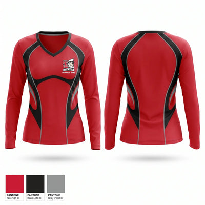 Spring Lake HS Boys Swimming/ Diving Team Women's Long Sleeve V-neck Shirt - 3