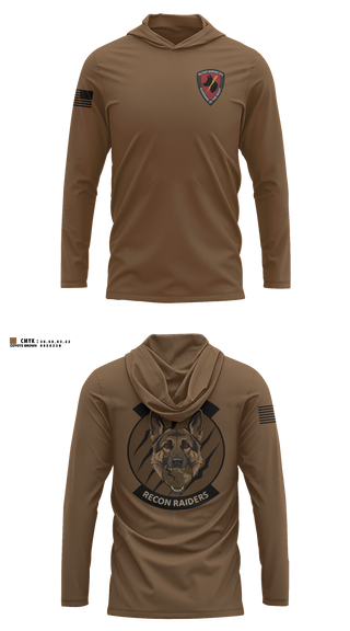 Long Sleeve Hooded Sun Shirt, 55 SFS K9, Air Force, Teamtime, Team time, sublimation, custom sports apparel, team uniforms, spirit wear, spiritwear, sports uniforms, custom shirts, team store, custom team store, fundraiser sports, apparel fundraiser